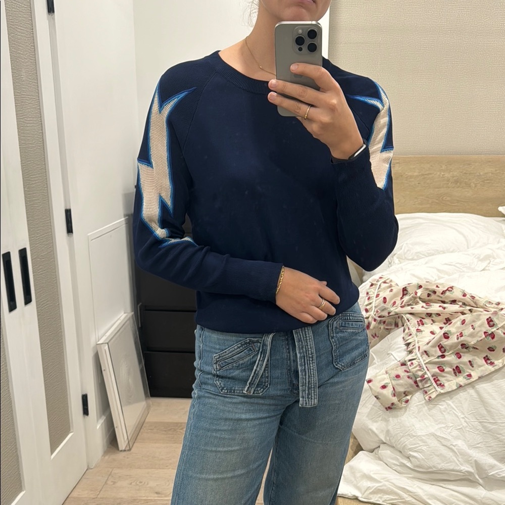 Navy Lightning Bolt Sweater